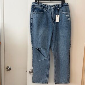 Good American Blue Straight Leg Jeans